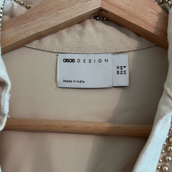 ASOS Design structured mini dress with pearl embellishments 8 - Picture 14 of 15